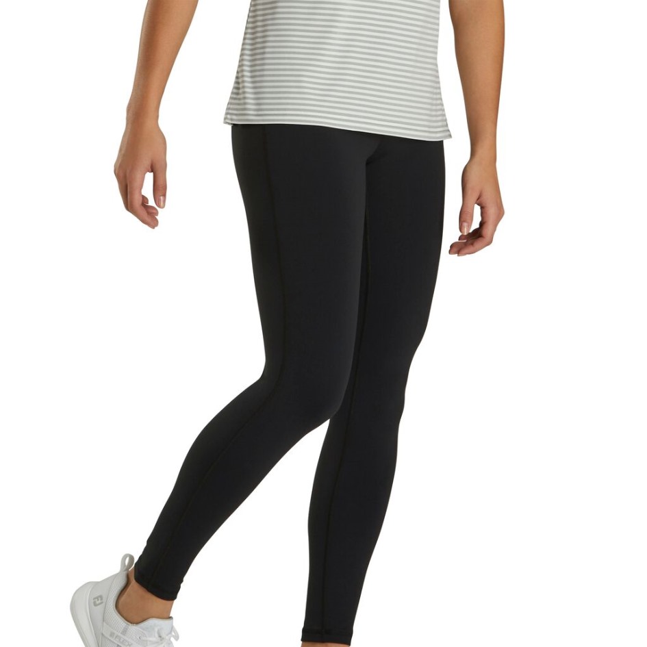 Footjoy Switzerland Schwarze Knöchellange Leggings Damen