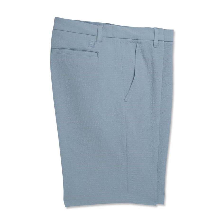 Footjoy Switzerland Taubengraue Seersucker-Shorts 10'' Schrittlänge – Stil Der Vorherigen Saison