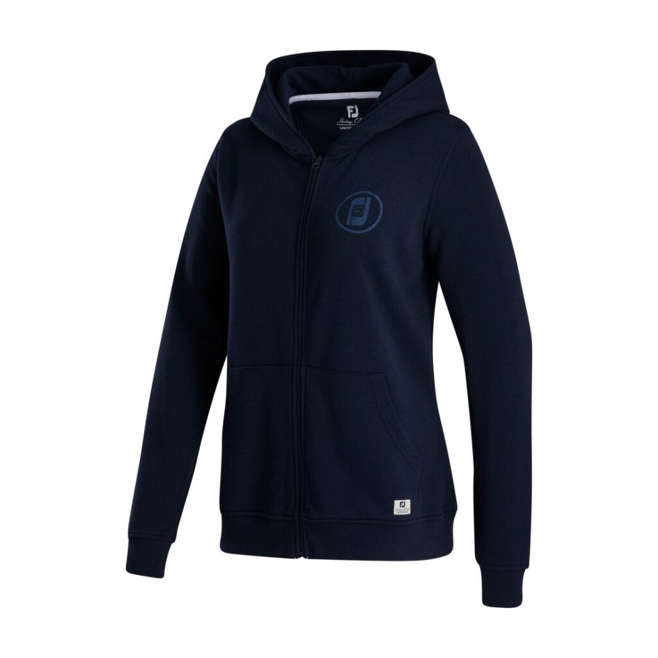 Navy Footjoy Switzerland Fj Heritage Hoodie Damen – Stil Der Vorherigen Saison