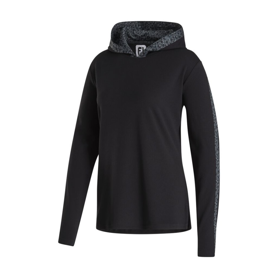 Schwarzer Kapuzenpullover Mit Punktmuster Für Damen – Stil Der Vorsaison Footjoy Switzerland