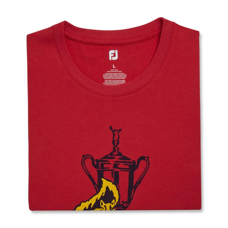 2022 USA Offenes T-Shirt Mit Eichhörnchen-Grafik Im Stil Der Vorsaison Footjoy Switzerland Red
