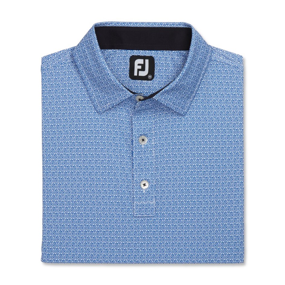 White-ocean Spiral Line Print Lisle Selbstkragen Footjoy Switzerland