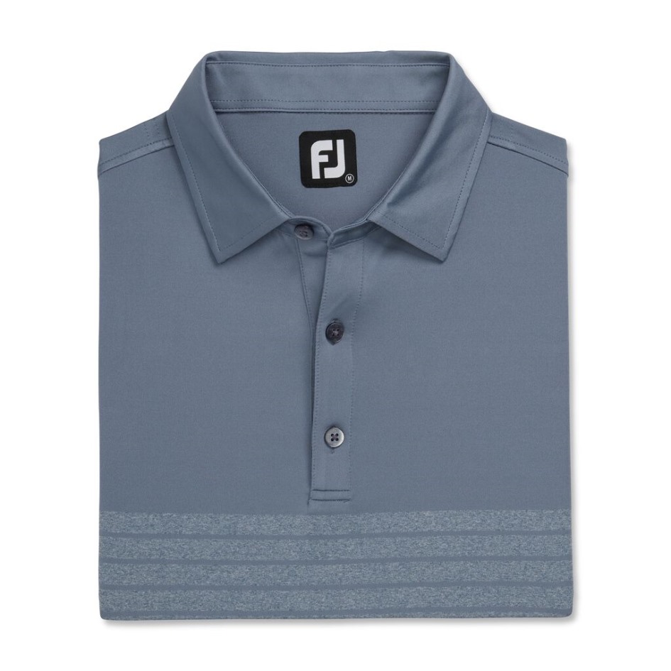 Footjoy Switzerland Graphite Engineered Heather Nadelstreifen-Lisle-Selbstkragen