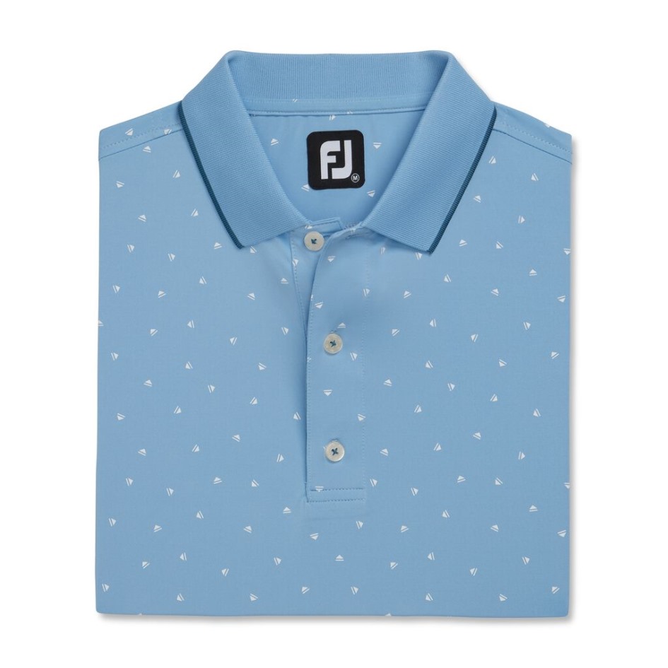 Abendblau-weiß Footjoy Switzerland Push Play Print Feinstrickkragen
