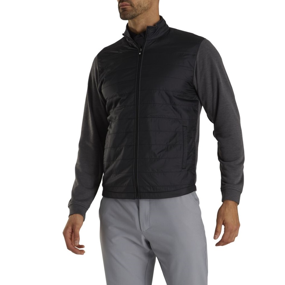 Footjoy Switzerland Full-zip Hybridjacke Schwarz-charcoal