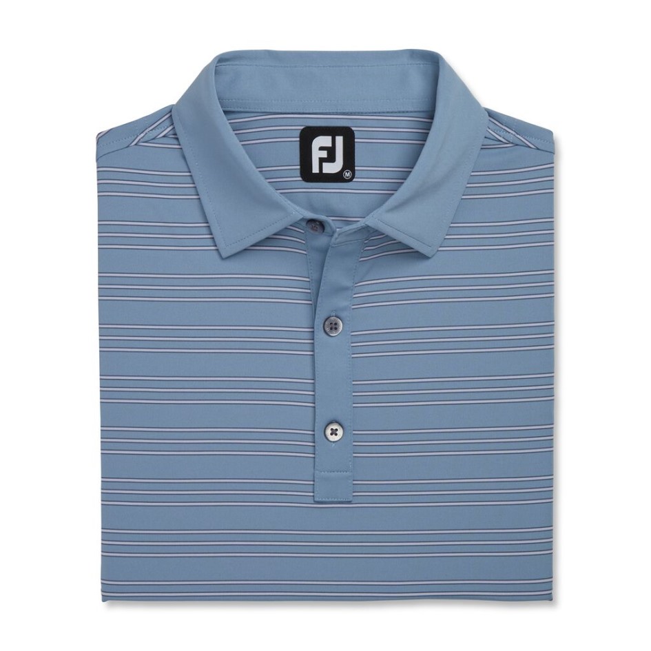 Trio Stripe Lisle Selbstkragen Denim Footjoy Schweiz