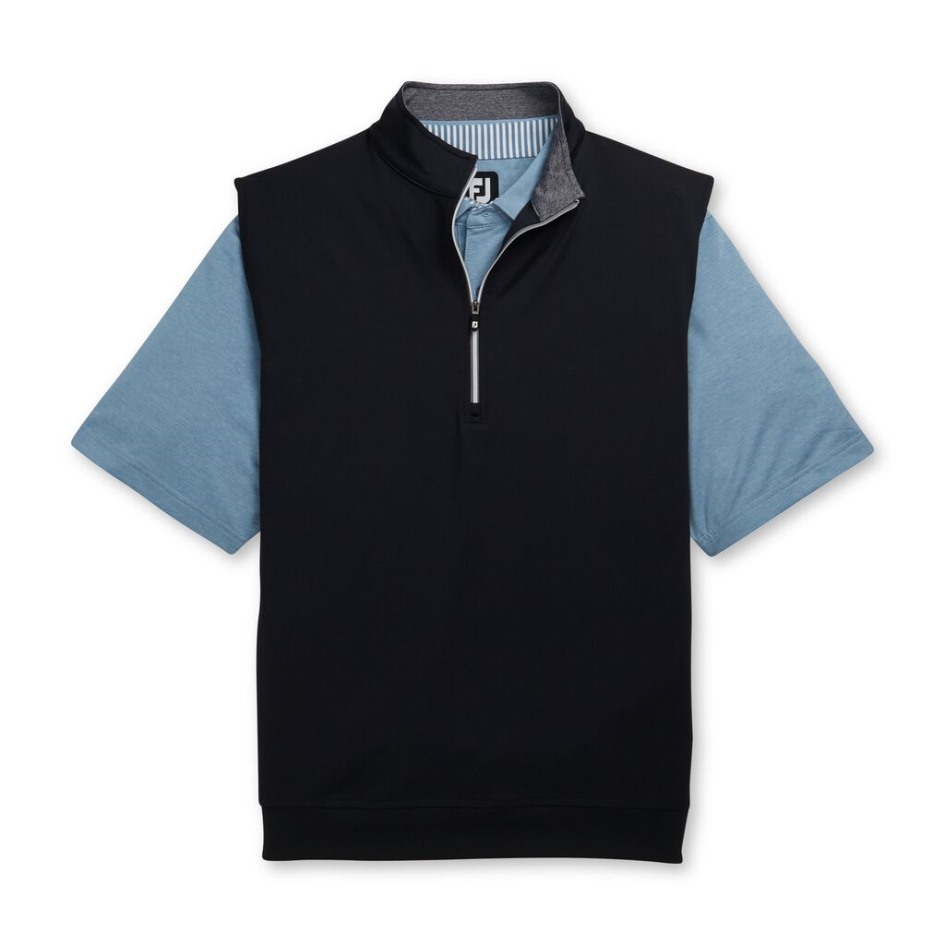 Schwarze Jersey-Weste Mit Halbem Reißverschluss Footjoy Switzerland