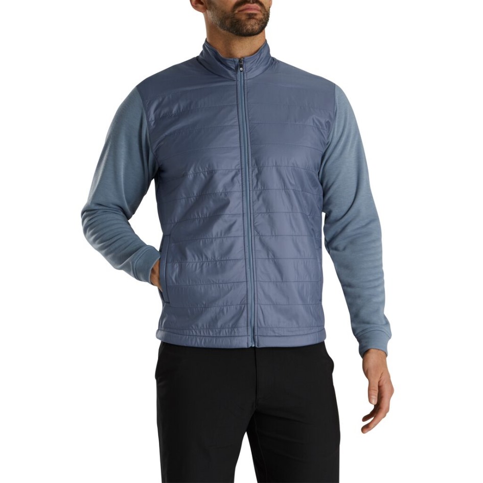 Schiefer-melierte Schiefer-hybridjacke Mit Durchgehendem Reißverschluss Footjoy Schweiz