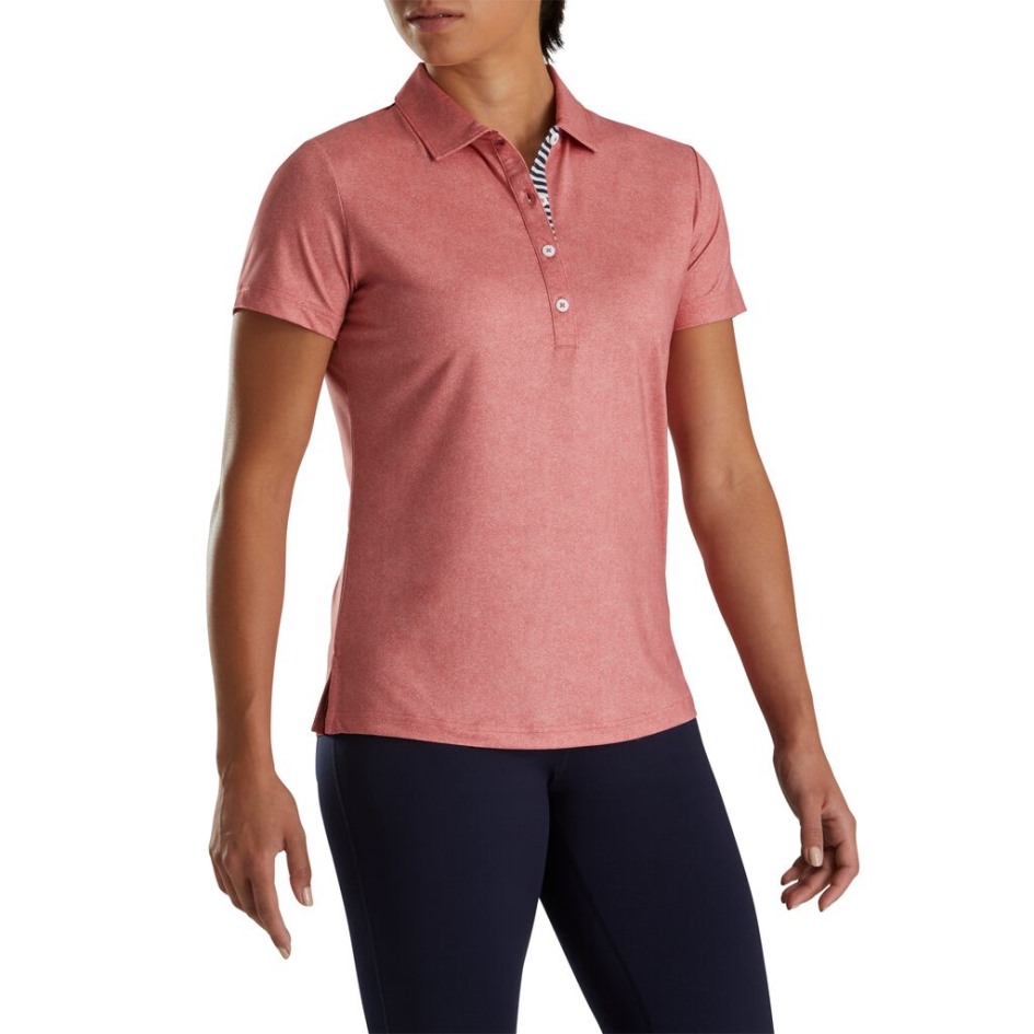 Footjoy Switzerland Rot Meliert Lisle Selbstkragen Damen