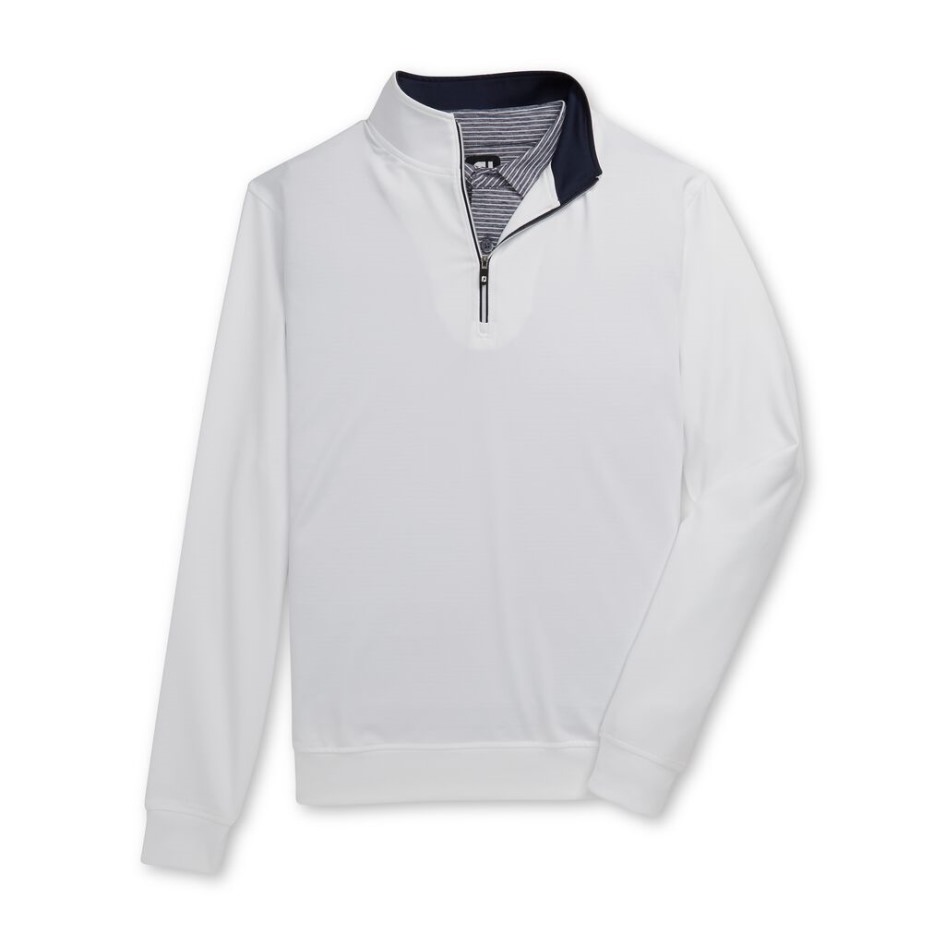 Weißer Pullover Von Footjoy Switzerland Mit Halbem Reißverschluss