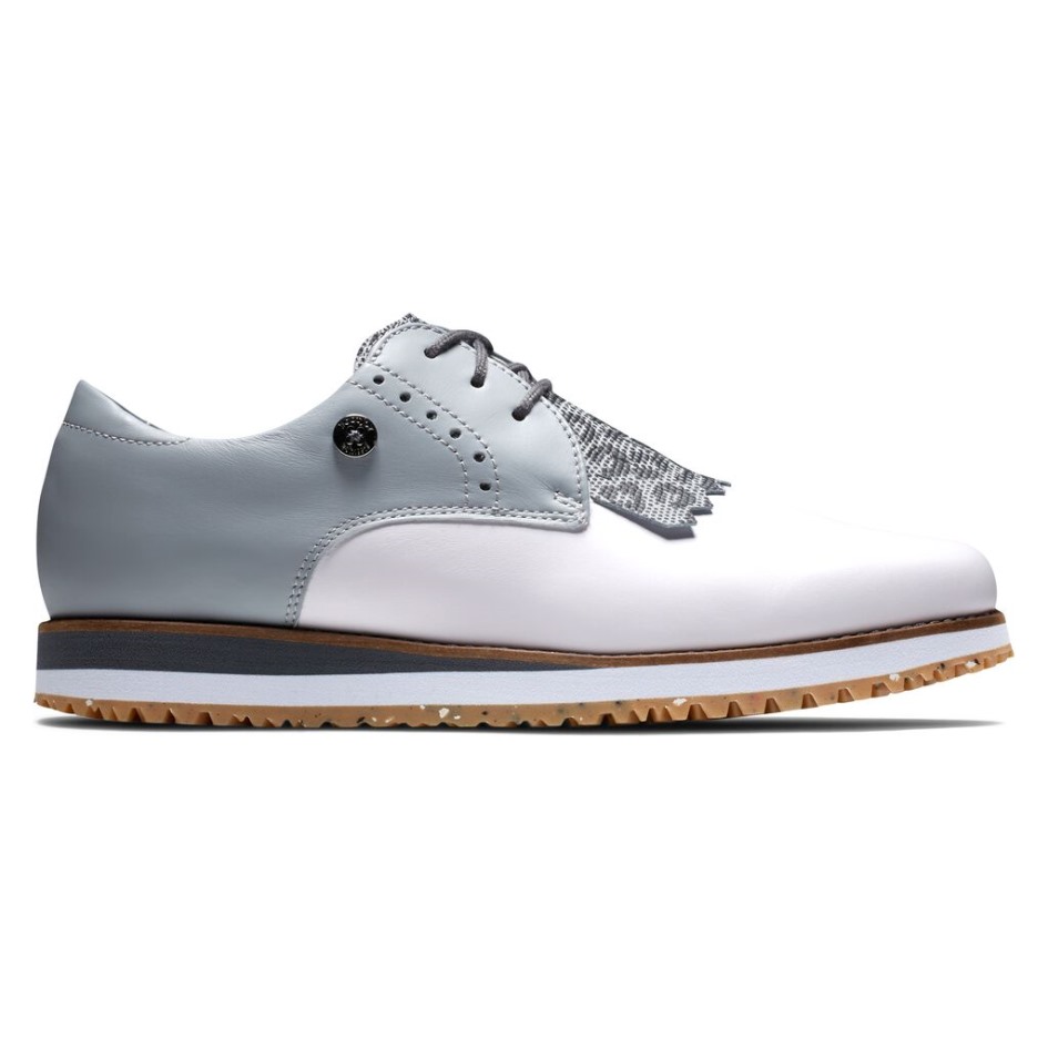 Footjoy Switzerland Weiß-hellgrau Sport Retro - Kiltie Damen-stil Der Vorherigen Saison