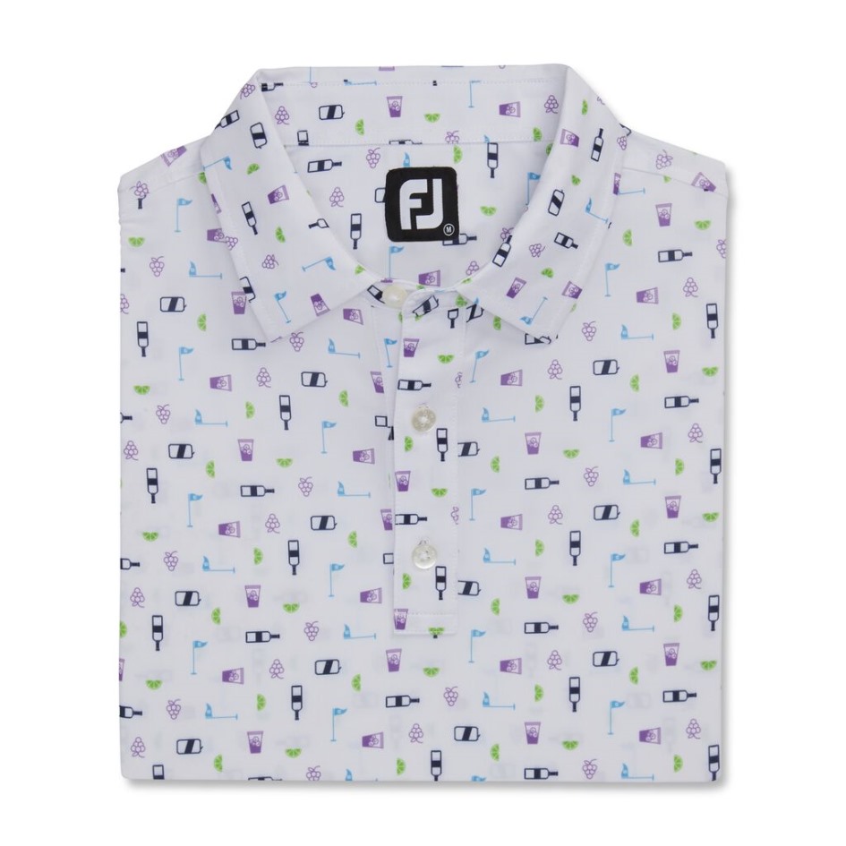 Transfusion Print Lisle Selbstkragen Footjoy Switzerland White