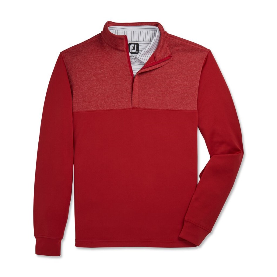 Crimson Heather Yoke Mid-layer Mit Halbem Reißverschluss Footjoy Switzerland