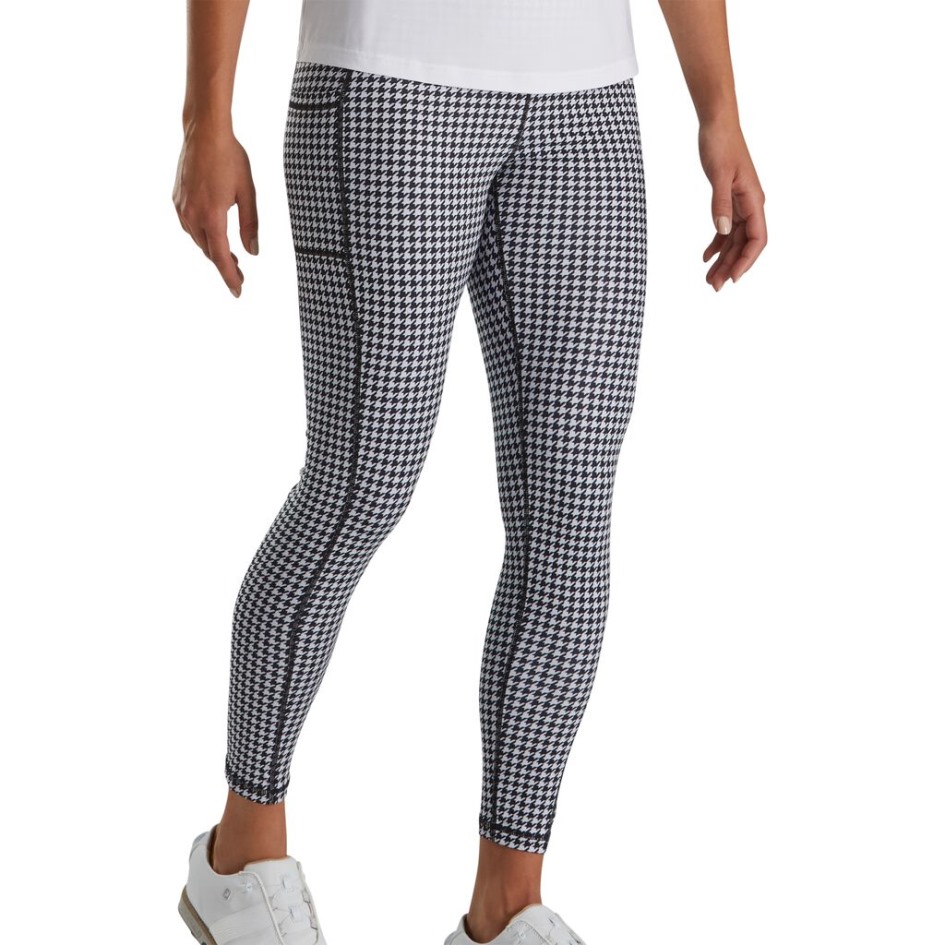 Footjoy Switzerland Leggings Mit Hahnentrittmuster Damen Schwarz