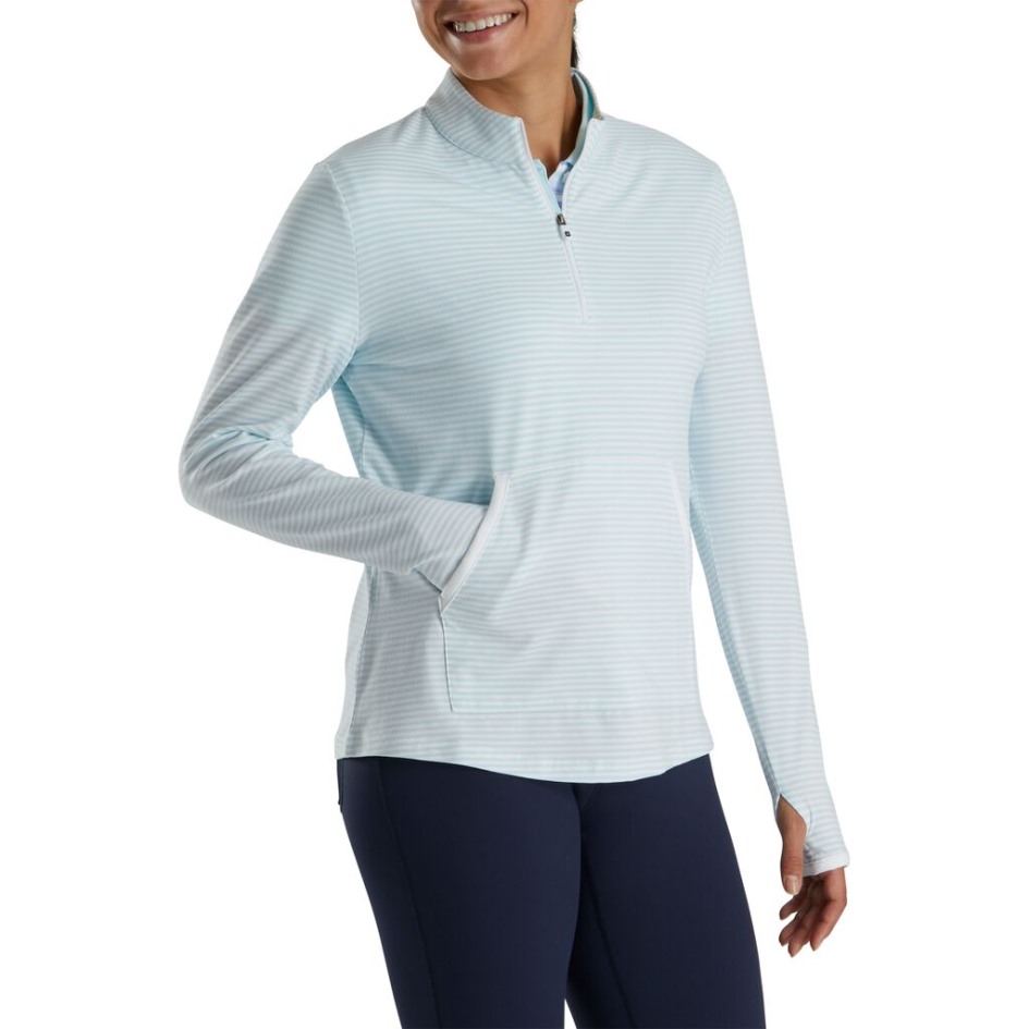 Sky Half-Zip Ton In Ton Gestreifter Midlayer Damen Footjoy Switzerland