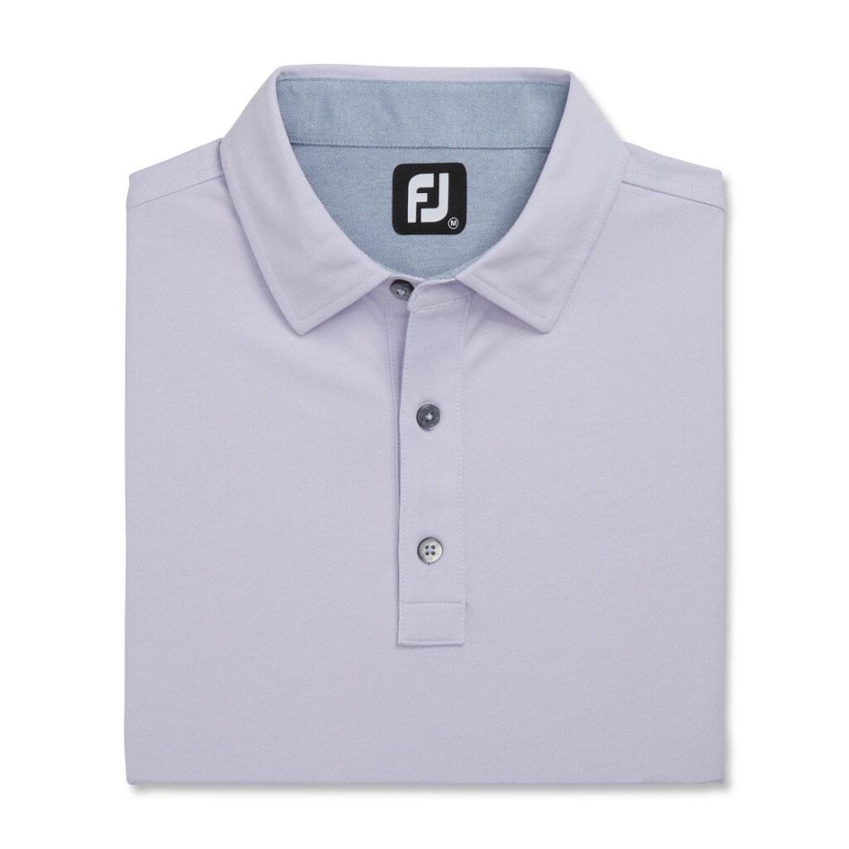 Heather Stretch-Piqué Einfarbig Selbstkragen Staubiges Lila Heather Footjoy Schweiz