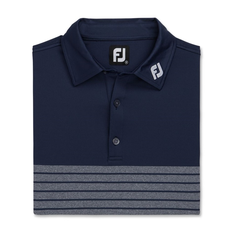 Navy Engineered Heather Nadelstreifen-Lisle-Selbstkragen-Vorsaison-Stil Footjoy Switzerland