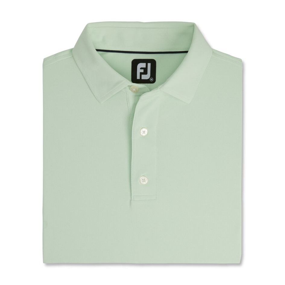 Footjoy Switzerland Performance Stretch Pique Einfarbig Selbstkragen Mint