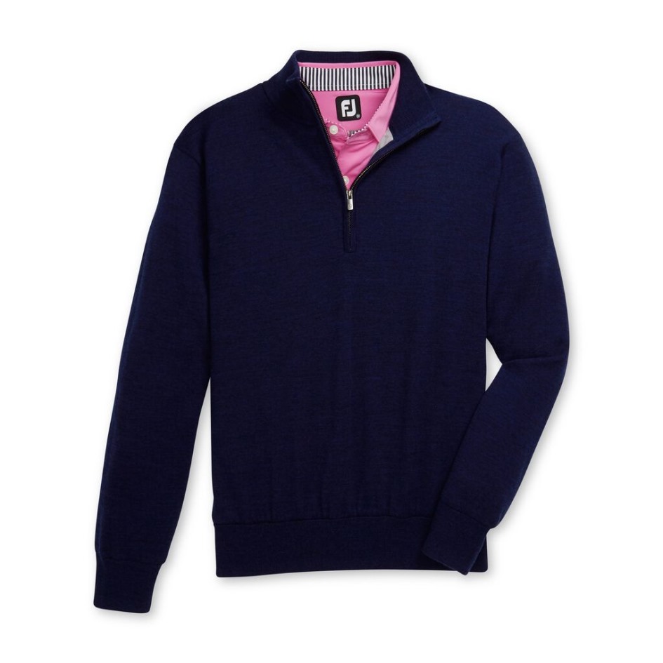 Footjoy Switzerland Marineblau Gefütterter Performance-Pullover