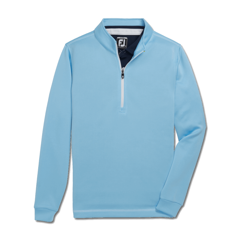 Mid-Layer Junior Footjoy Switzerland Mit Halbem Reißverschluss Und Kontrastnähten Hellblau