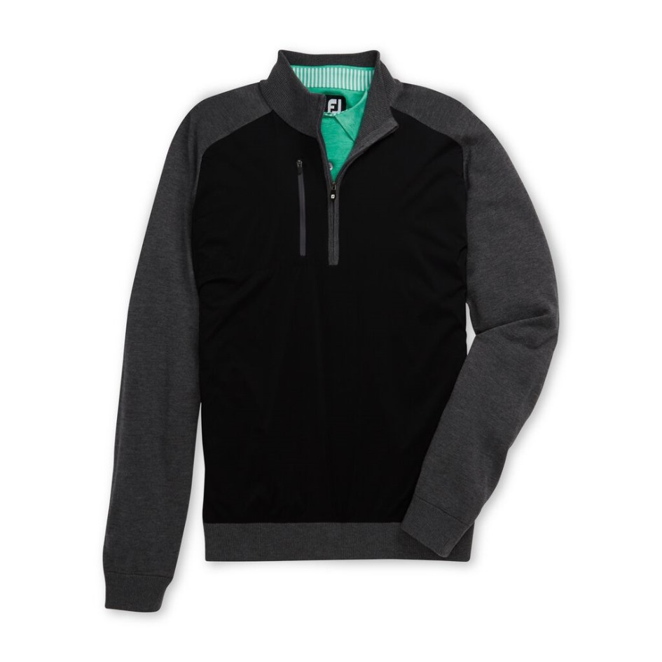 Schwarz-meliert Anthrazit Footjoy Switzerland Tech Pullover