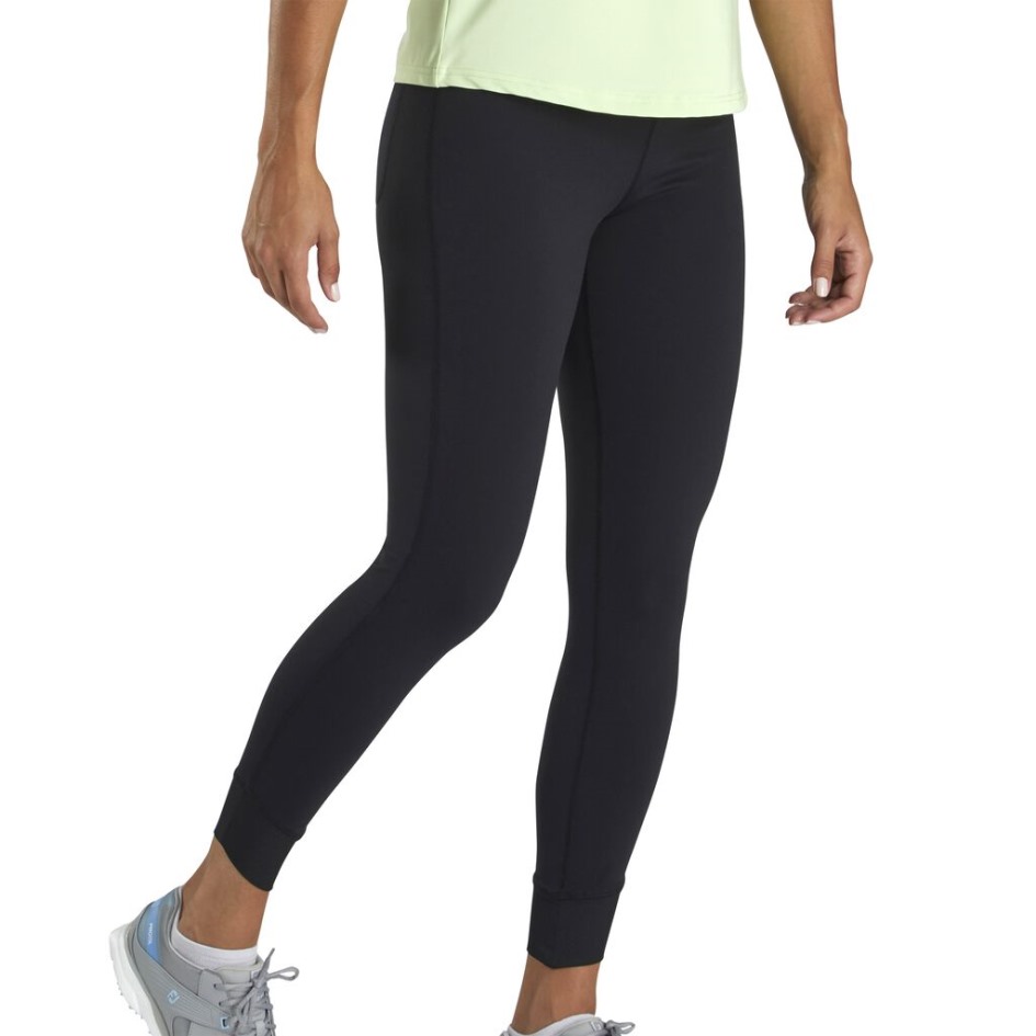 Schwarz Footjoy Schweiz Knöchellange Gerippte Leggings Damen