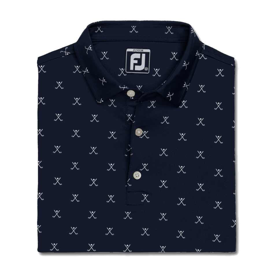 Marineblaues Golf-print-shirt Junior Footjoy Schweiz