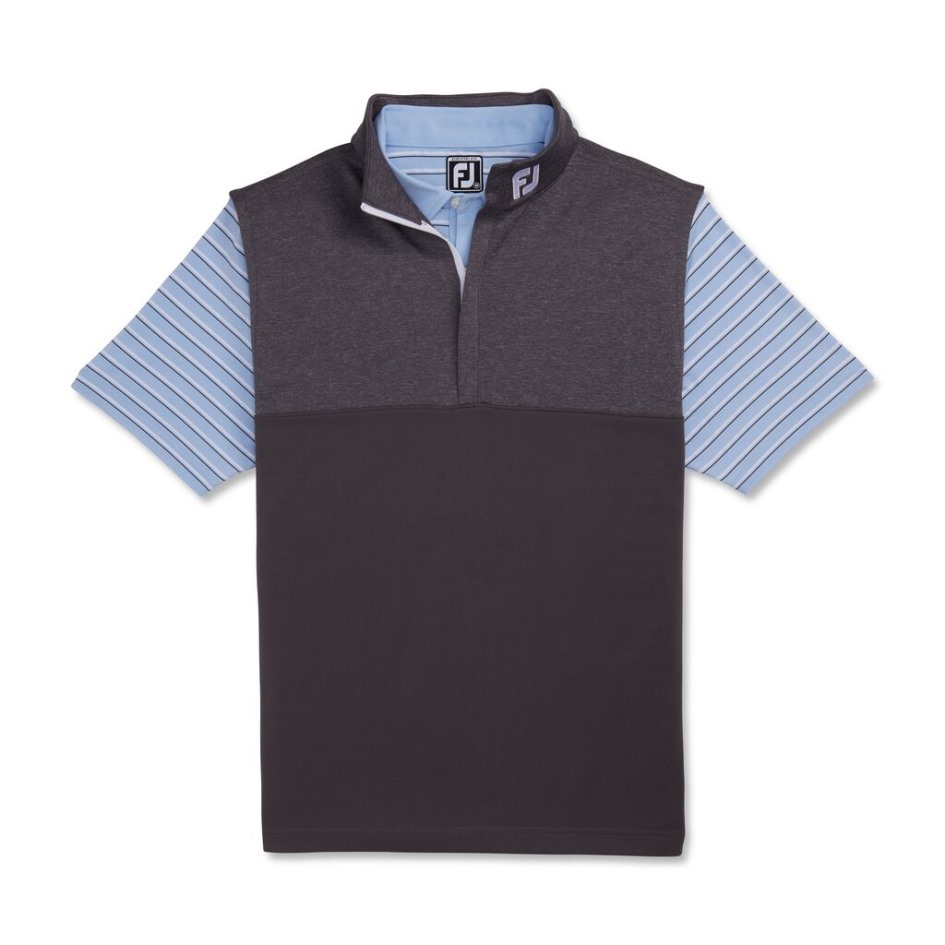 Charcoal Heather Yoke Weste Mit Halbem Reißverschluss - Fj Tour Collar Footjoy Switzerland
