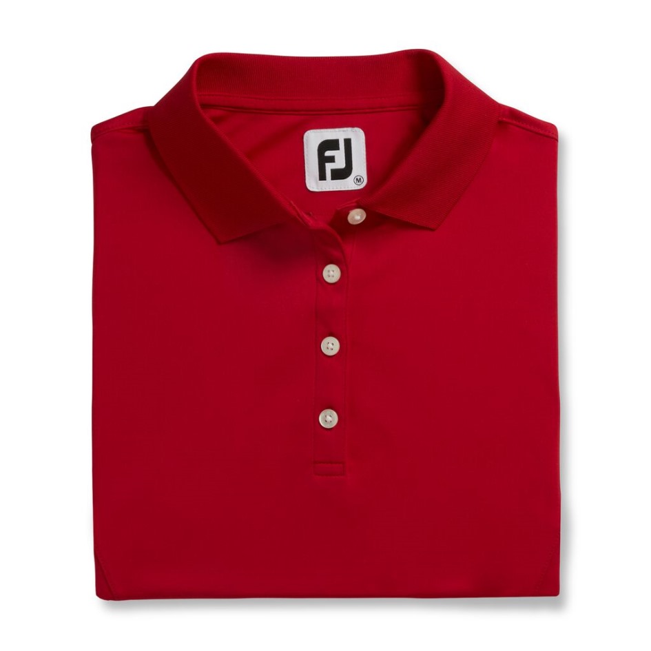 Footjoy Switzerland Prodry Interlock Hemd Strickkragen Damen Rot