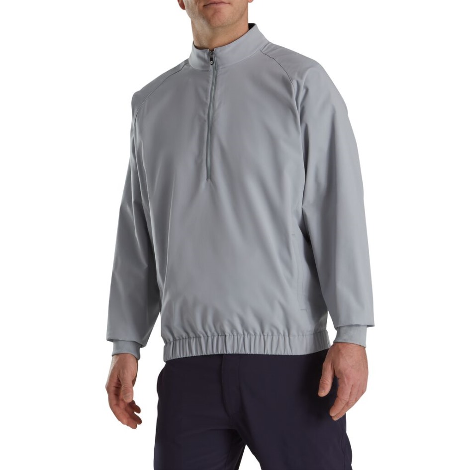 Graues Footjoy Switzerland Windshirt Mit Halbem Reißverschluss