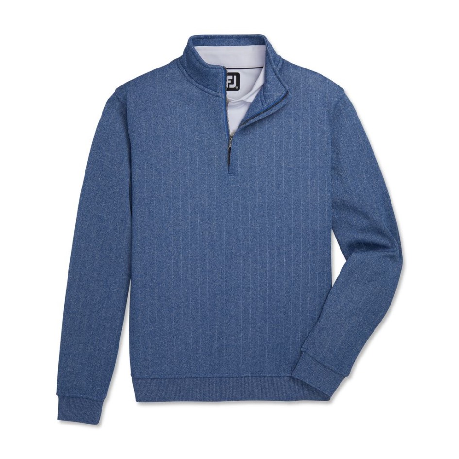 Drop-Needle-Halbreißverschluss Mit Geraffter Taille Footjoy Switzerland Heather Twilight Blue