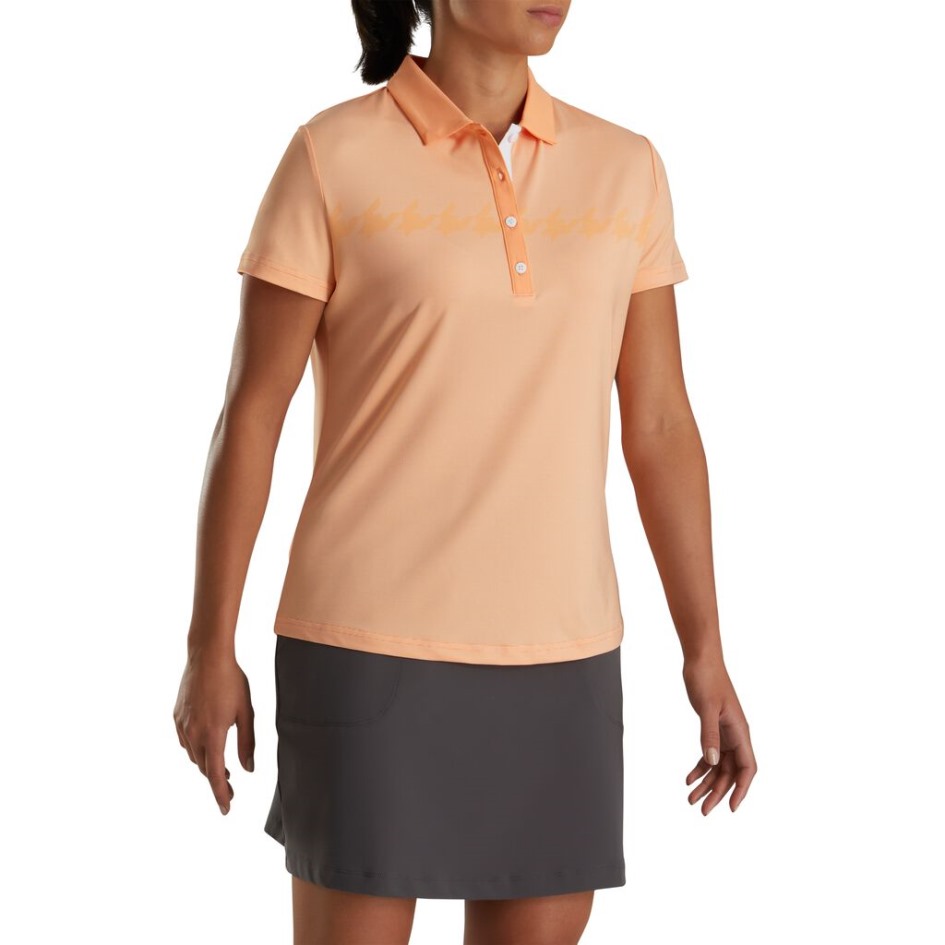 Footjoy Switzerland Melon Cap Sleeve Hahnentrittmuster Damen