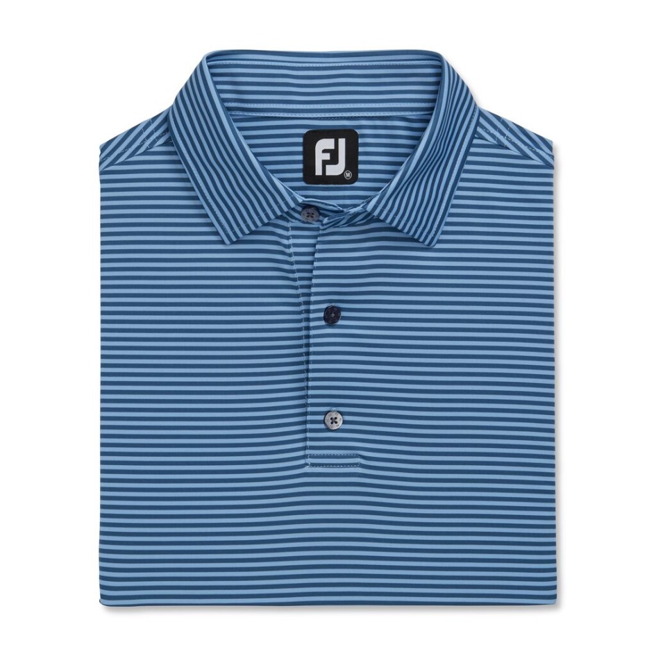 Lisle Feeder Stripe Selbstkragen Footjoy Switzerland Ink-dusk Blue
