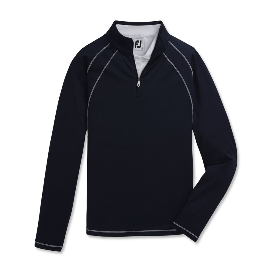 Midlayer Aus Marineblauem Jersey-Strick Mit Viertelreißverschluss Für Damen Im Stil Der Vorsaison Footjoy Switzerland