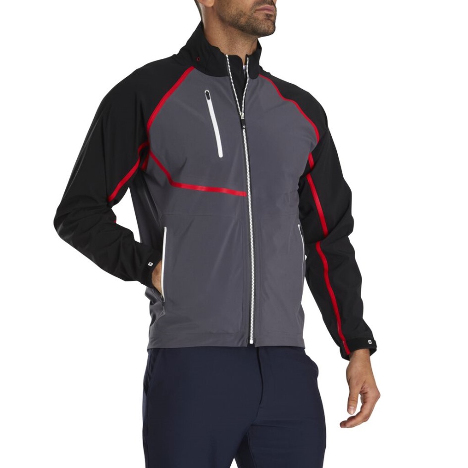 Hydrotour Regenjacke Footjoy Switzerland Schwarz-anthrazit-rot