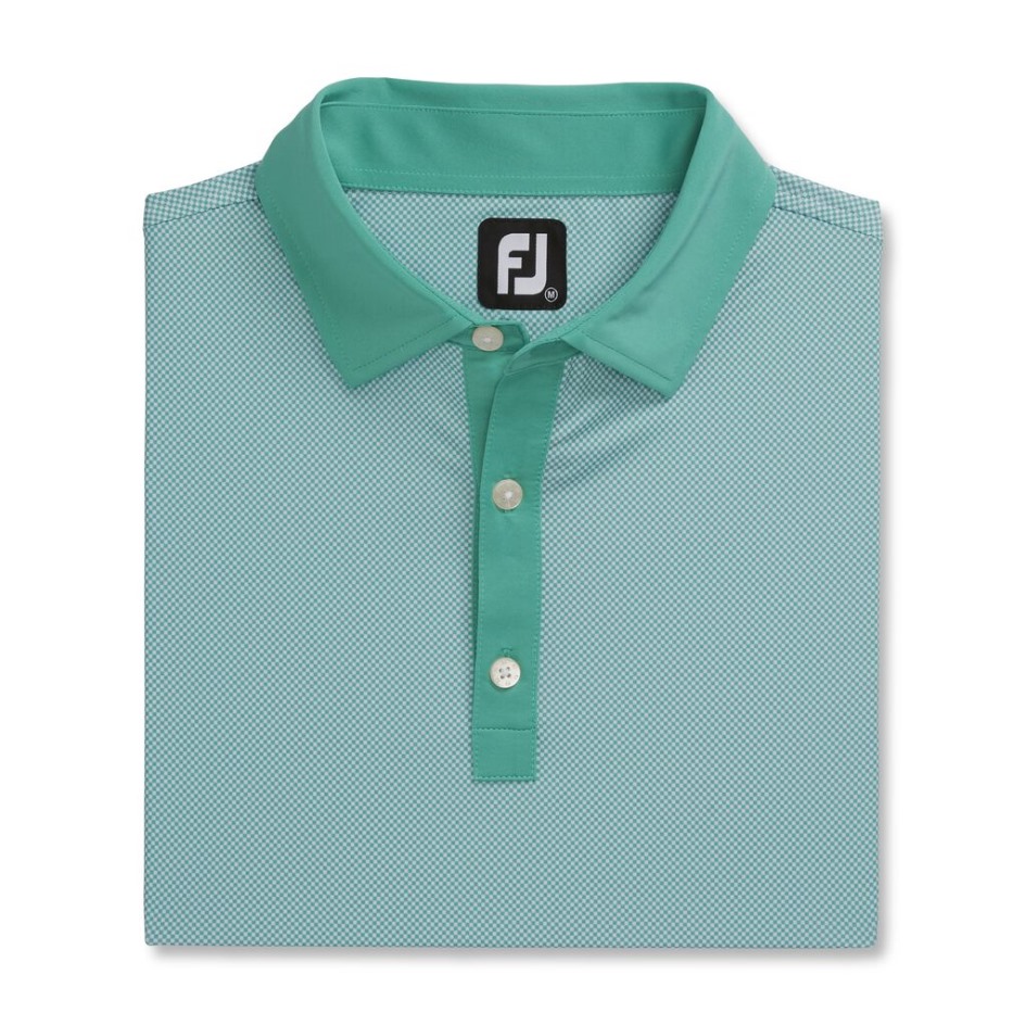 Footjoy Switzerland Jade-weißer Stretch-Lisle-Mini-Karodruck