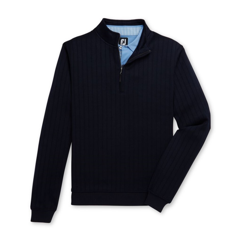 Drop-Needle-Halbreißverschluss, Geraffte Taille, Marineblau Footjoy Switzerland