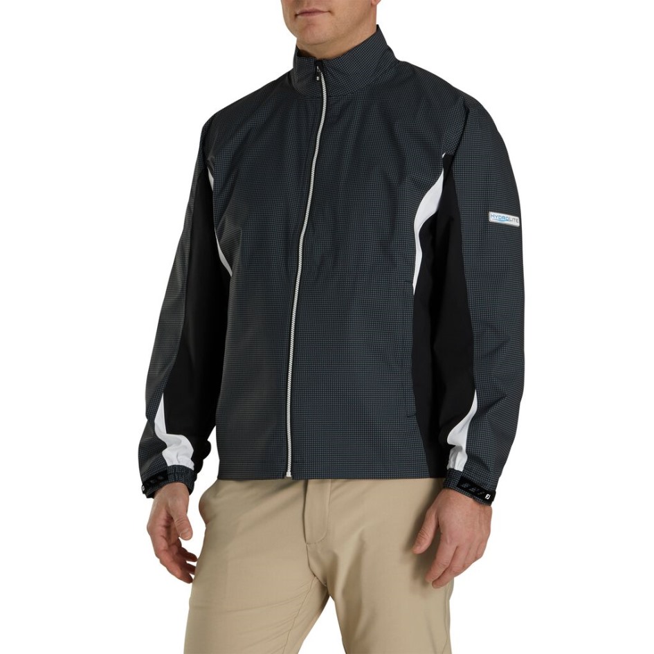 Anthrazit-schwarze Hahnentritt Hydrolite Regenjacke Footjoy Switzerland