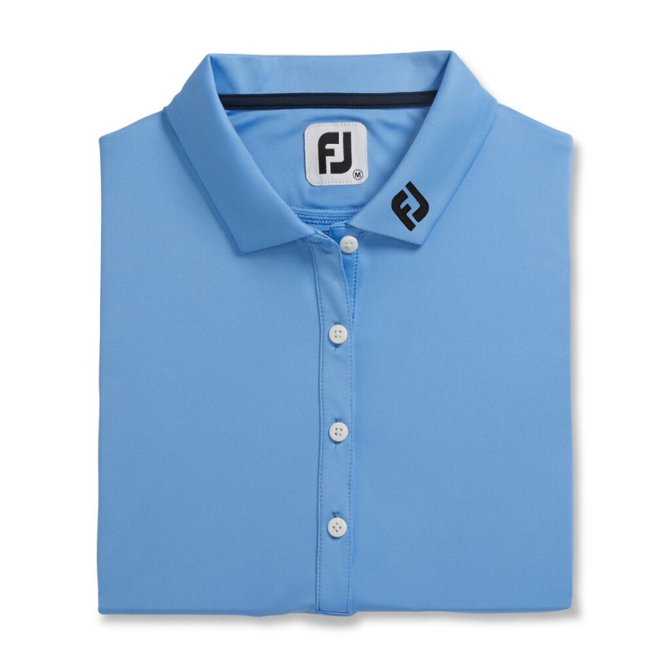 Footjoy Schweiz Light Blue Solid Lisle - Fj Tour Collar Women