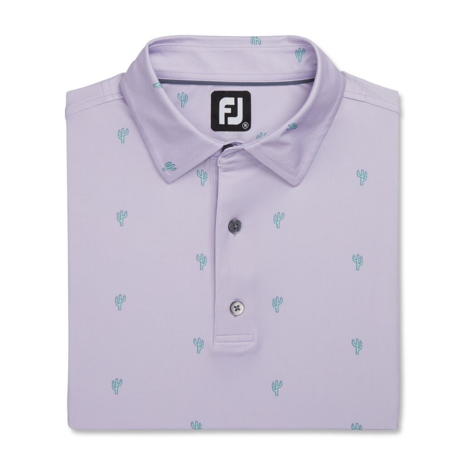 Dusty Purple Footjoy Switzerland Kaktusprint Lisle Selbstkragen