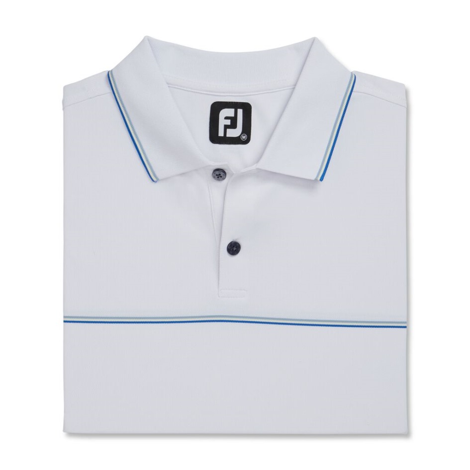Kleine Details Elastischer Pique-strickkragen White Footjoy Switzerland