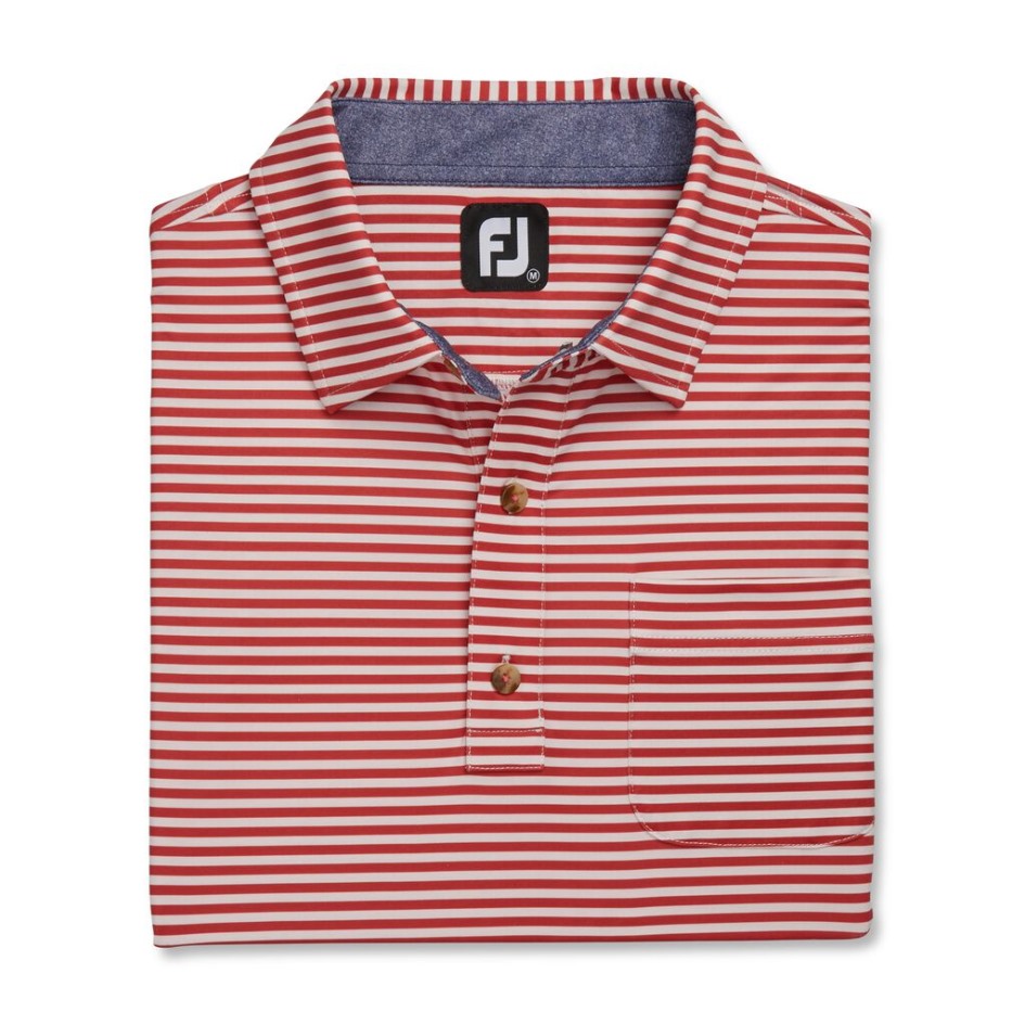 Stripe Full Dull Selbstkragen Footjoy Switzerland Rot-creme
