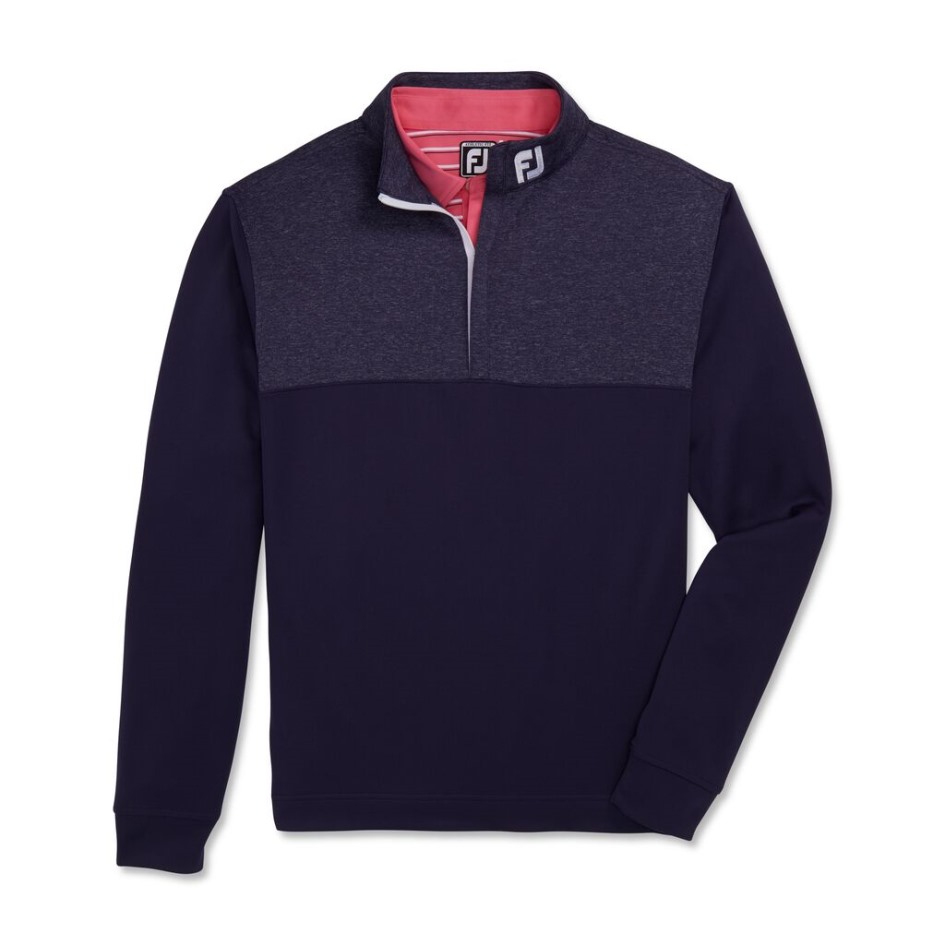 Mittelschicht Mit Halbreißverschluss Und Melierter Passe - Fj Tour-Kragen Footjoy Switzerland Navy