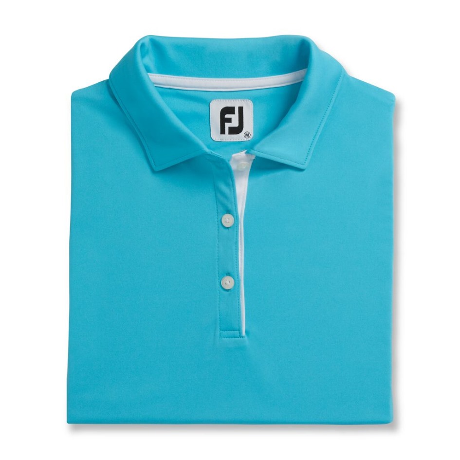 Aqua Footjoy Switzerland Prodry Interlock ärmelloses Hemd Selbstkragen Damen