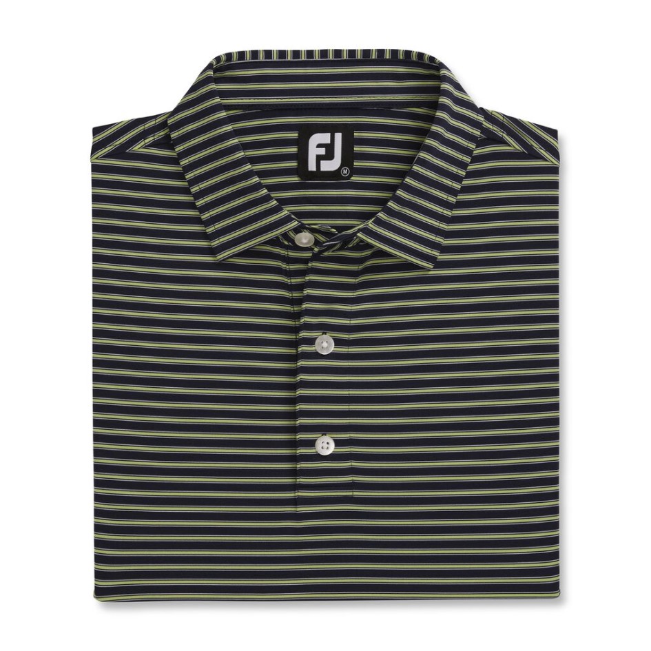 Stretch-Lisle-Nadelstreifen Footjoy Switzerland Navy-lime-white