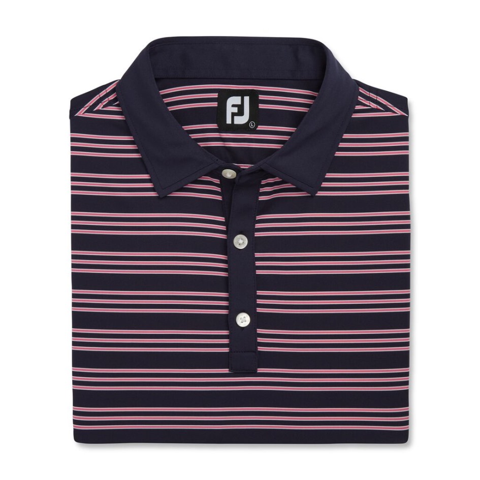 Trio Stripe Lisle Selbstkragen Footjoy Switzerland Navy