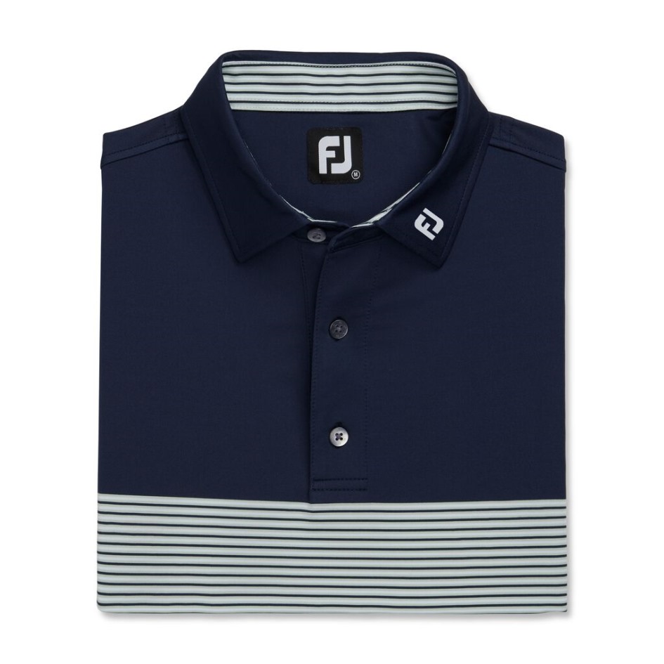 Navy-Weiß-Salbei Color Block Lisle Selbstkragen-Stil Der Vorherigen Saison Footjoy Switzerland