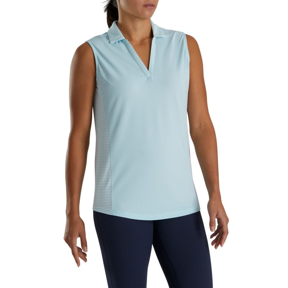 Footjoy Switzerland Sky ärmellose Offene Knopfleiste Damen