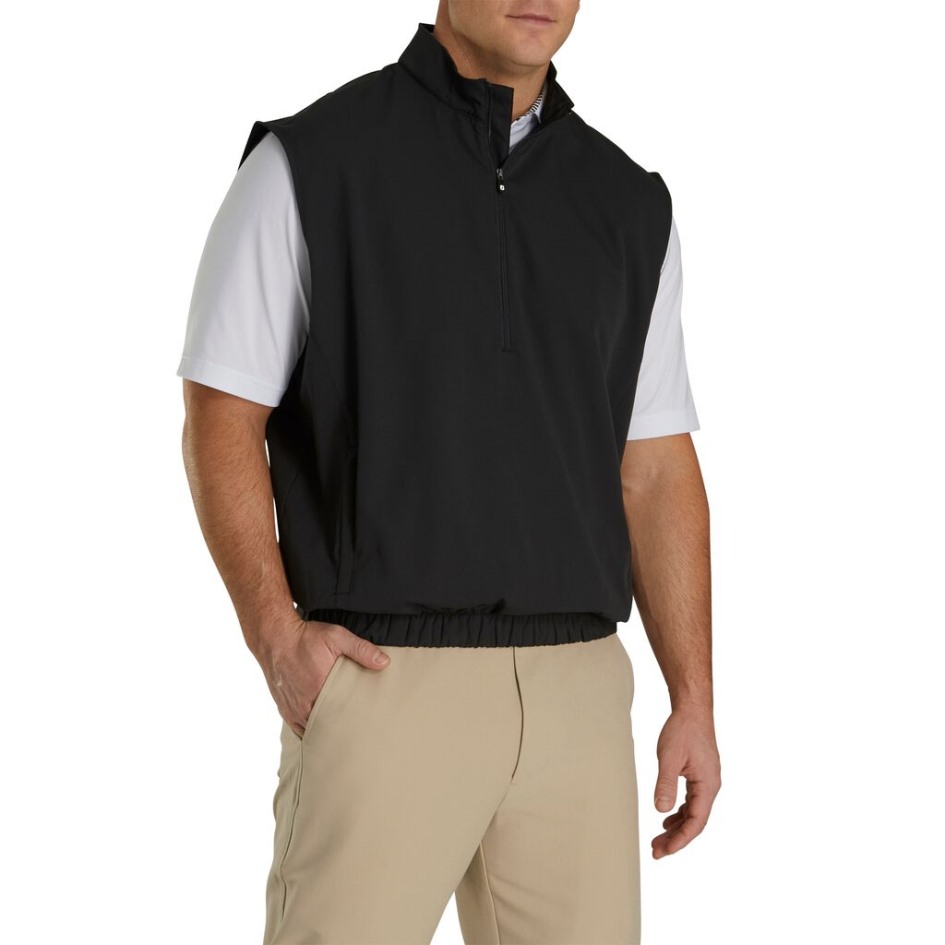 Schwarze Windshirt Weste Footjoy Switzerland