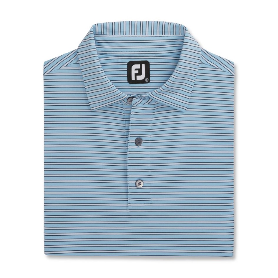 Footjoy Switzerland Hellblau-weiß-navy Stretch-Lisle-Nadelstreifen